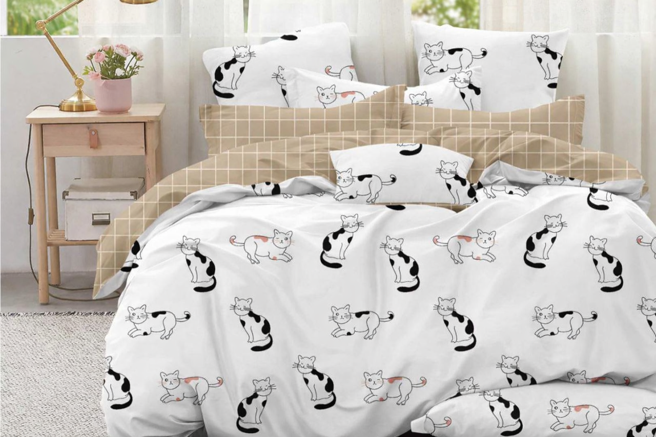 Комплект постельного белья Котики двуспальный ранфорс 4 пр.