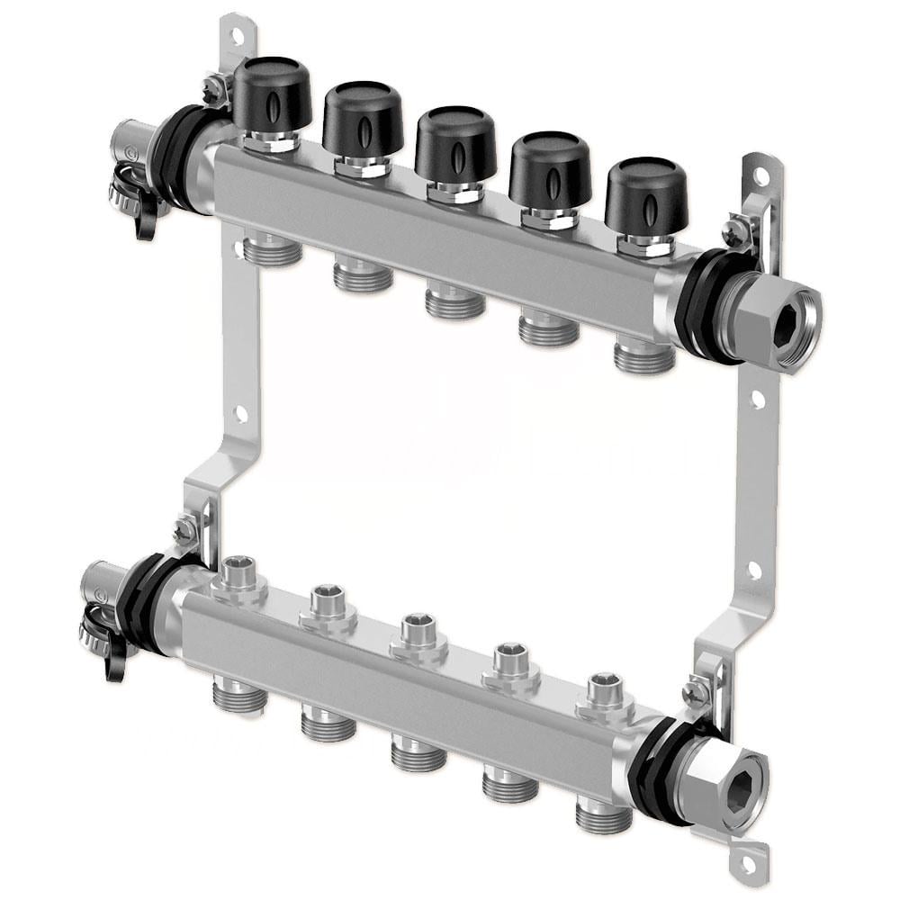 Колектор для теплого пола Uponor 1"x3/4" 4 выхода, без расходомеров (1140865)