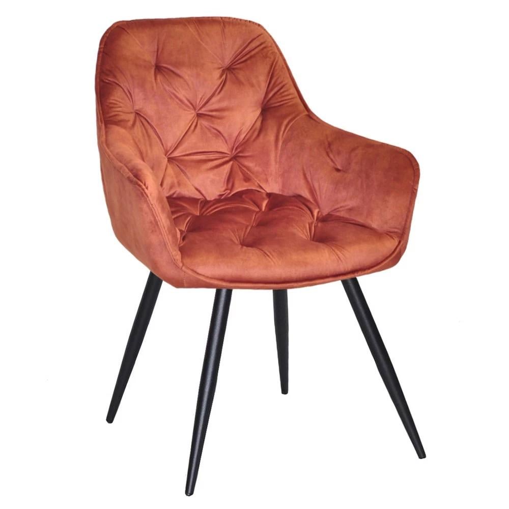 Кресло NORA BLACK бархат Корица (800737)