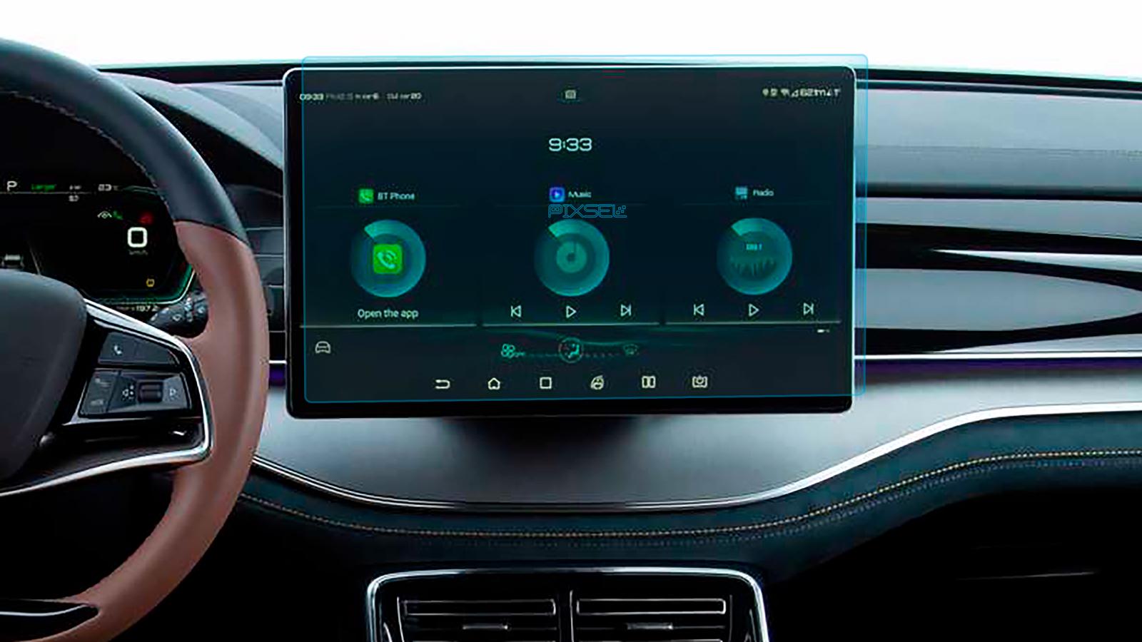 Защитное стекло Pixsel гибридное матовое на монитор BYD Tang EV 16,3" 2022