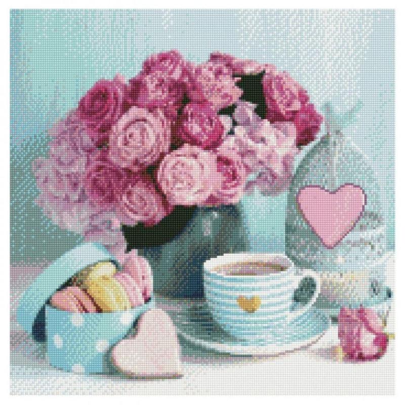 Алмазная мозаика Strateg Чай с любовью 50x50 см (GA0010)
