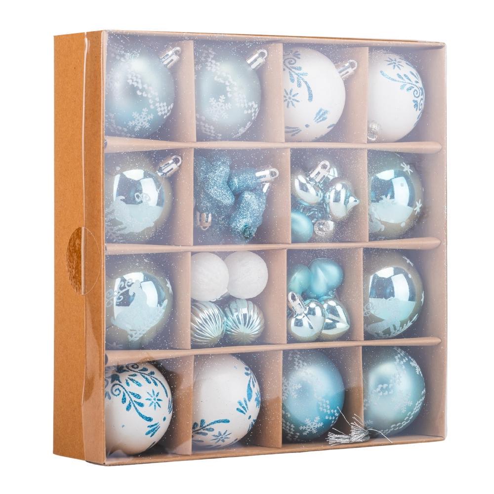 Набір ялинкових іграшок Снігова симфонія 52 шт. (9125-018) - фото 2 Набір ялинкових іграшок Снігова симфонія 52 шт. (9125-018) - фото 2