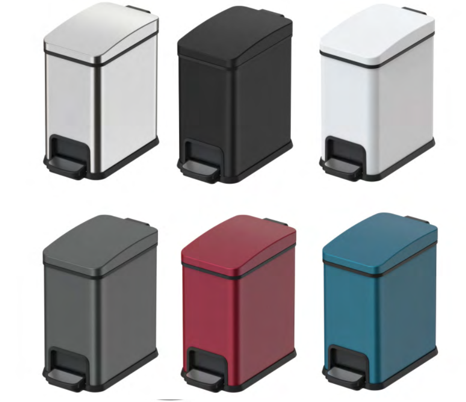 Ведро для мусора KOER TC-010108-05 с плавным закрытием прямоугольное 8 л Черный (KR5593) - фото 9