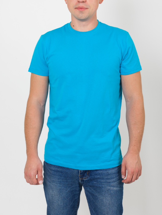 Футболка мужская GBI Стандарт хлопковая S Голубой (12549)
