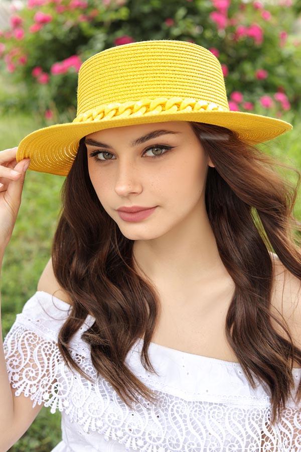 Шляпа женская Braxton с туельей-цепью Желтый (1754)