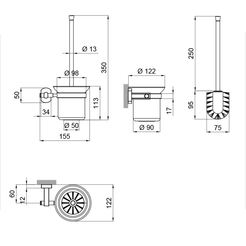 Ёршик для унитаза Q-tap Liberty ANT 1157 - фото 2