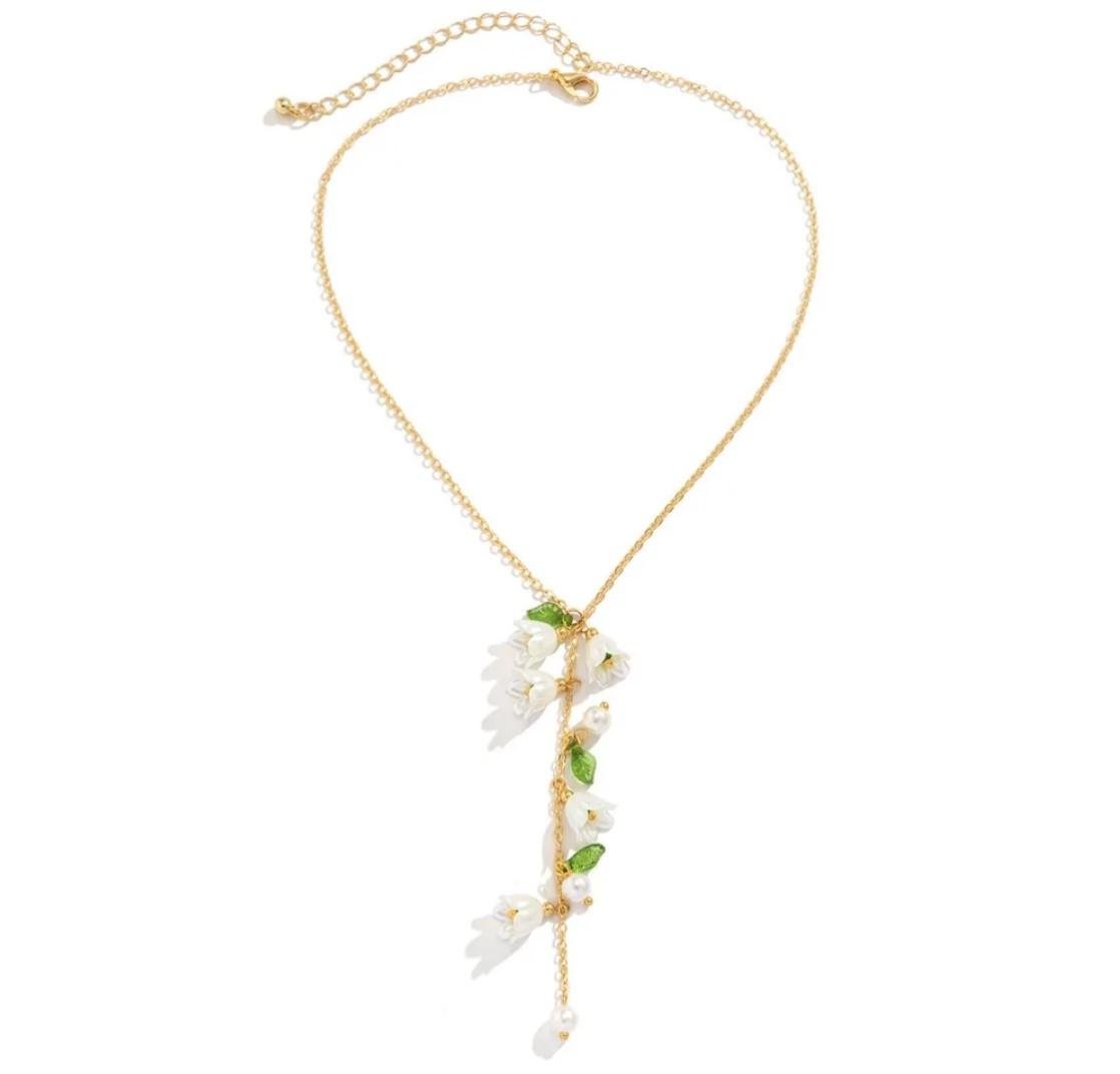 Колье с подвеской Primo Lily в форме цветов и жемчуга Gold (2763239628)