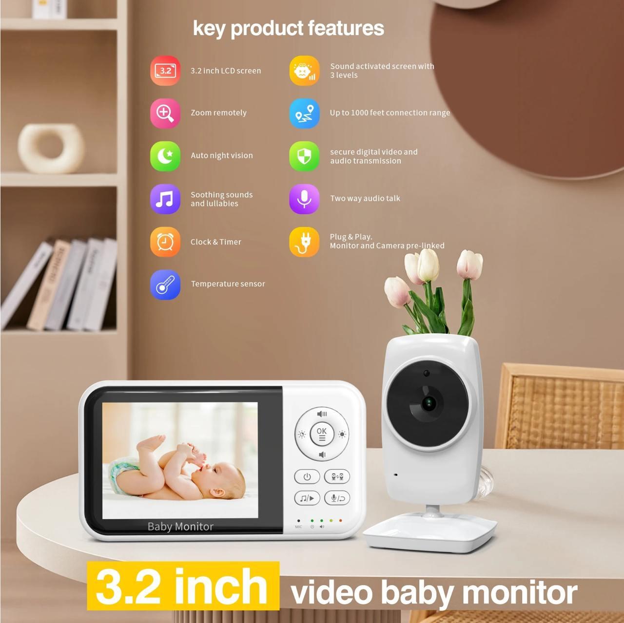 Відеоняня Baby Monitor MC632A з нічним баченням та двостороннім аудіо (26389527) - фото 8 Відеоняня Baby Monitor MC632A з нічним баченням та двостороннім аудіо (26389527) - фото 8