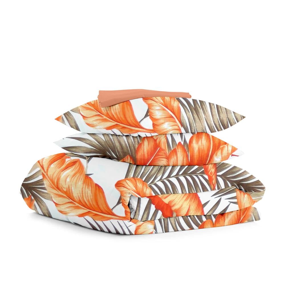 Комплект белья Cosas Orange palms постельного двуспального на резинке 180х220 см (4822052098363) Комплект белья Cosas Orange palms постельного двуспального на резинке 180х220 см (4822052098363)