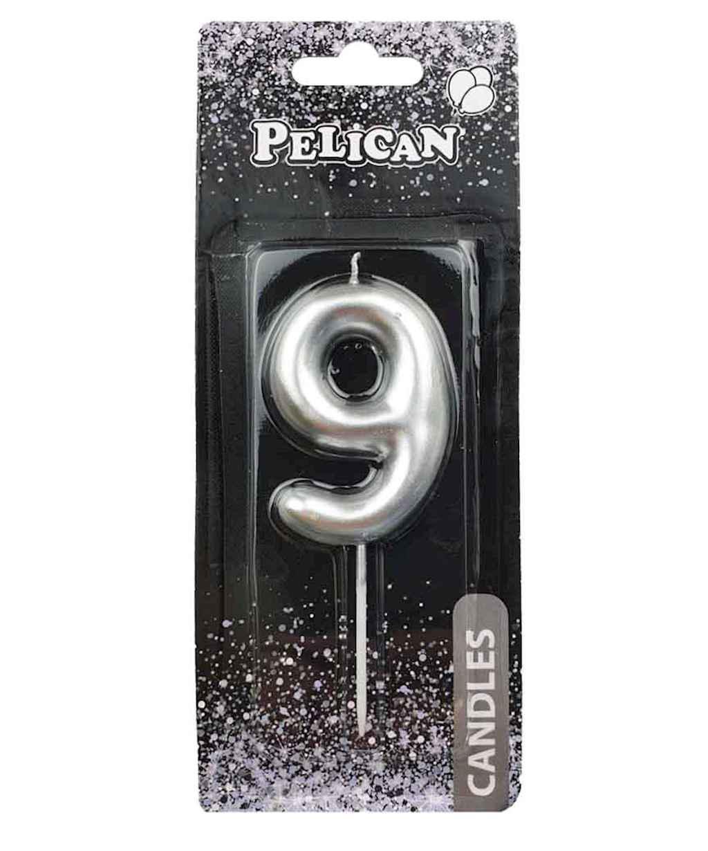 Свеча для торта Pelican 9 6 см Серебристый (866029)
