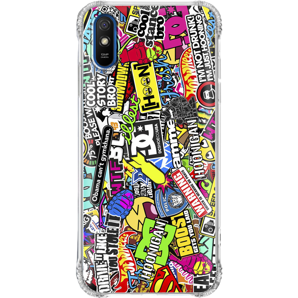 Чехол BoxFace Xiaomi Redmi 9A Multicolored Inscriptions Прозрачный противоударный силикон (40304-up880-940304)