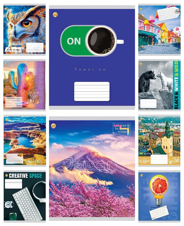 Зошити учнівські Тетрада Мікс 2 48 аркушів лінія 10 шт. в упаковці