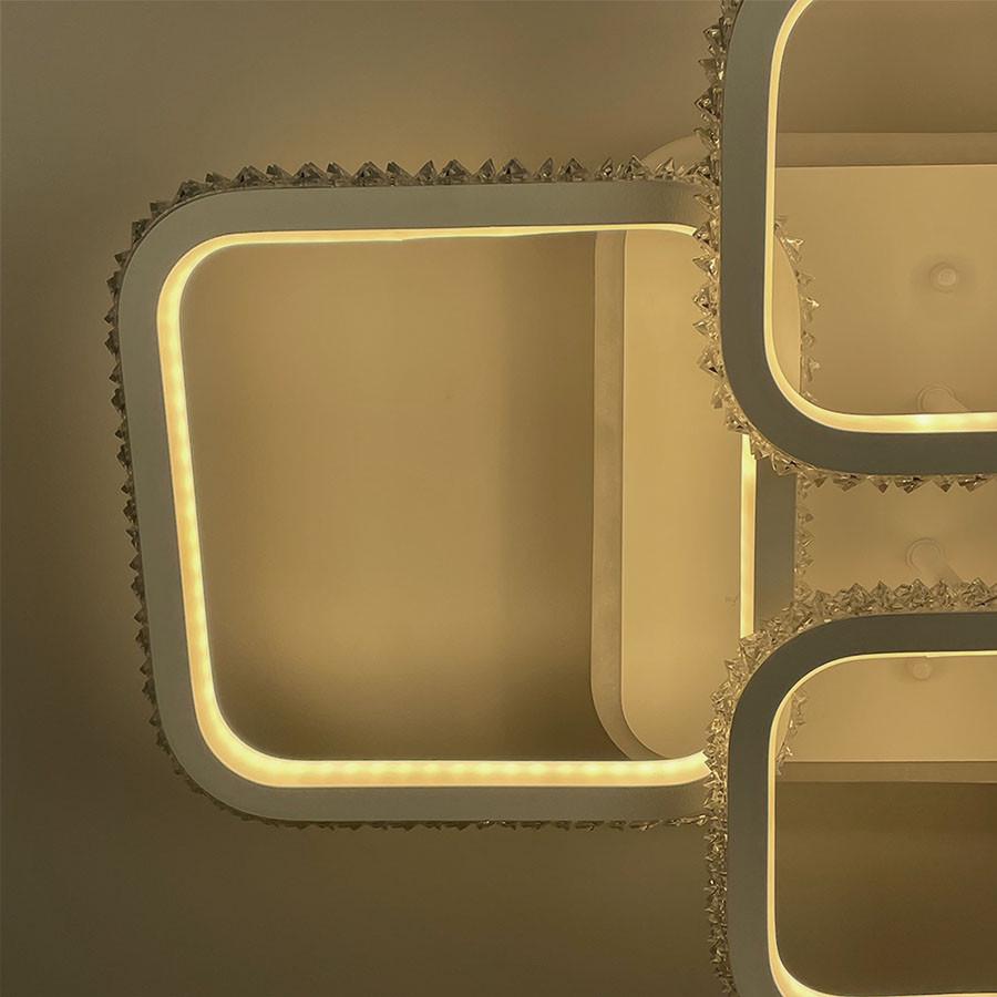 Люстра светодиодная с RGB подсветкой Белый (A 77074/2+2 RGB WT) - фото 10