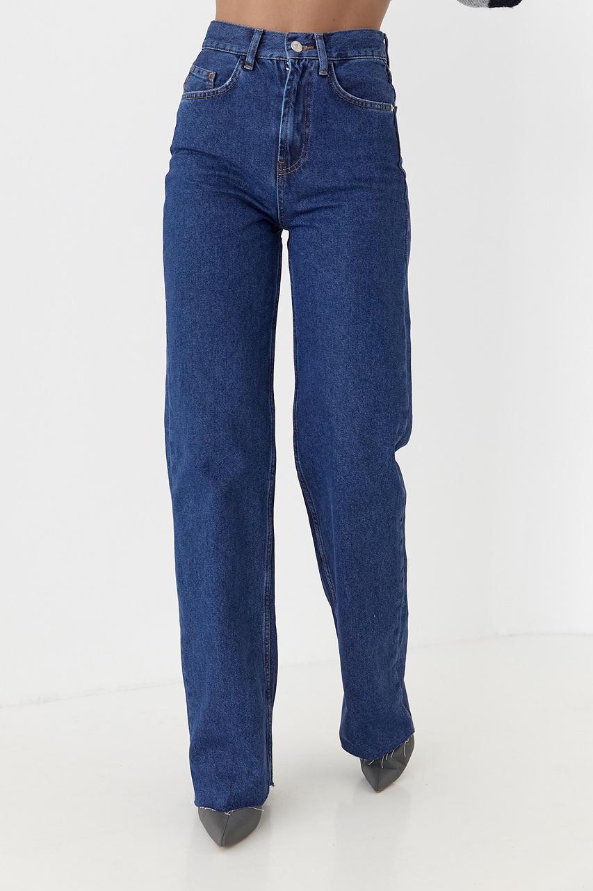 Джинсы прямые с необработанным низом р. 36 Синий (12313267)