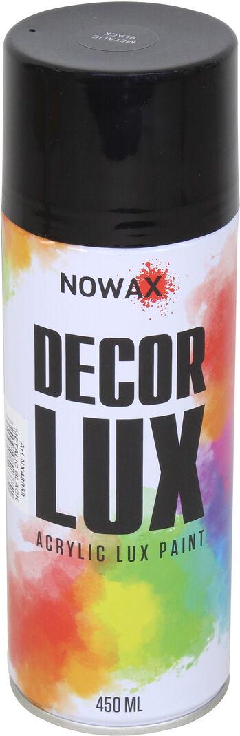 Краска-спрей Nowax Decor Lux 450 мл Черный металлик METALIC BLACK (NX48059/NX65059)