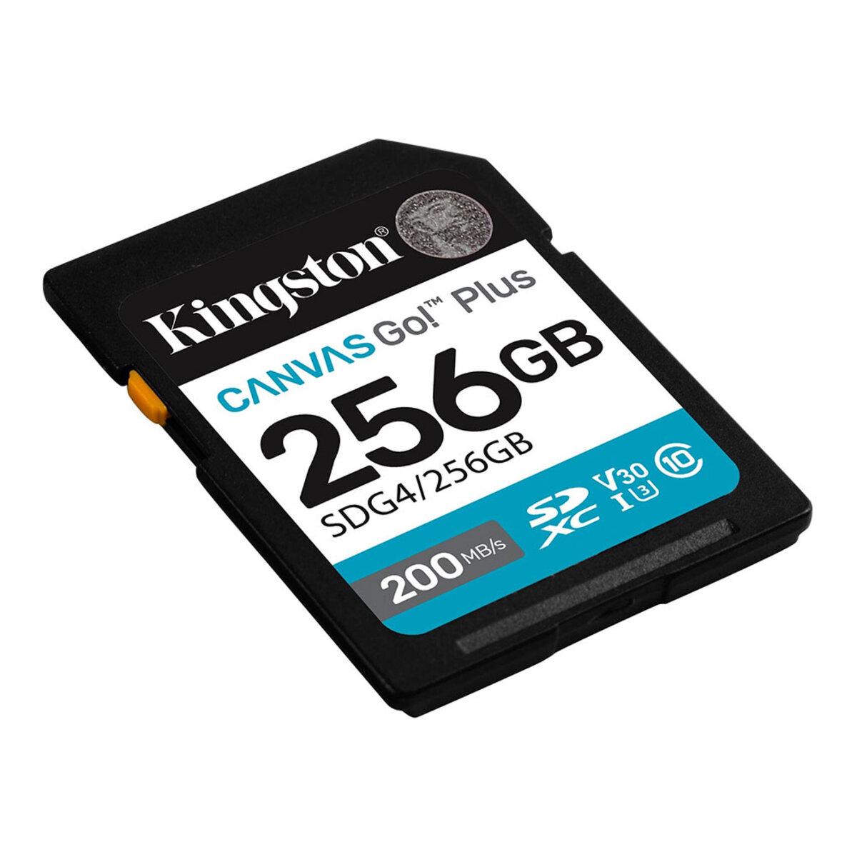 Карта памяти Kingston Canvas Go! Plus 256 GB SDXC UHS-1 U3 class 10 A2 V30 R170MB/s W90MB/s (SDG4/256GB) - фото 2