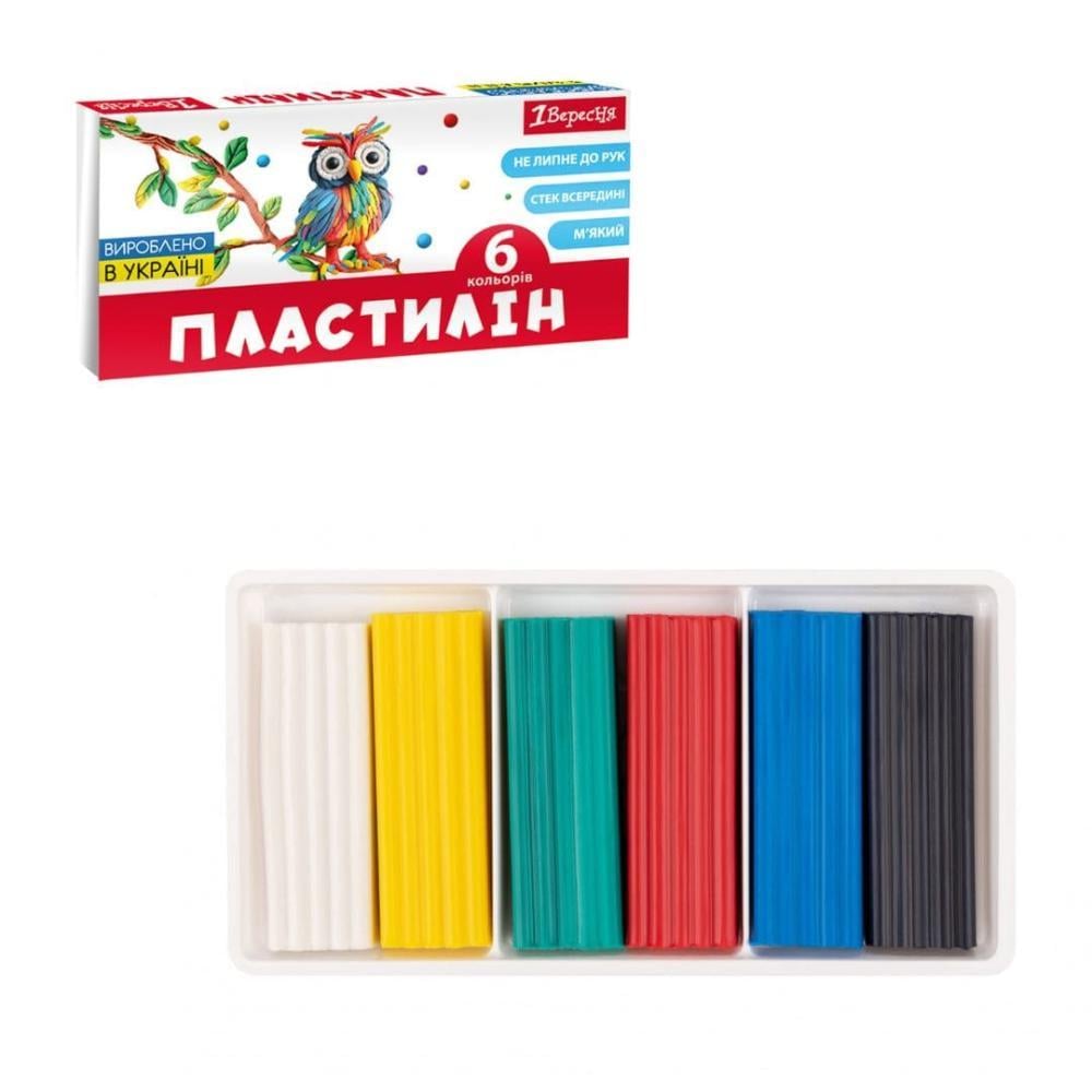Пластилин 1 Вересня Classic 6 цветов 120 г (4823095406535)