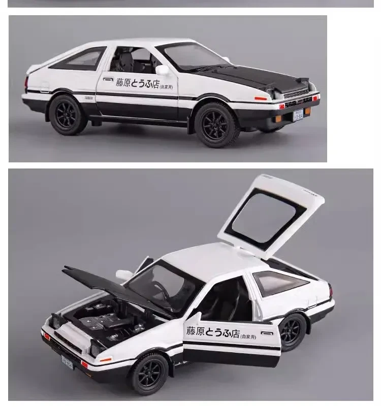 Модель автомобиля TOYOTA Corolla AE86 Sprinter металлическая на батарейках 1:32 (1282) - фото 4