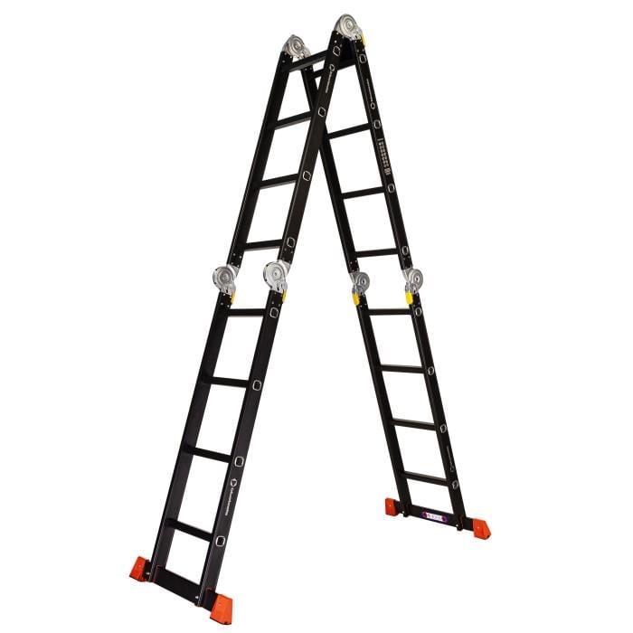 Лестница-трансформер алюминиевая BLUETOOLS BLACK 4x4 ступеньки (160-9016)