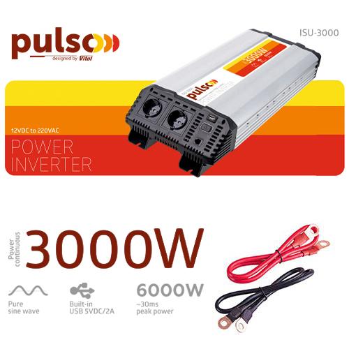 Автомобильный инвертор Pulso ISU-3000 12V-220V 3000W (13128231) - фото 2 Автомобильный инвертор Pulso ISU-3000 12V-220V 3000W (13128231) - фото 2
