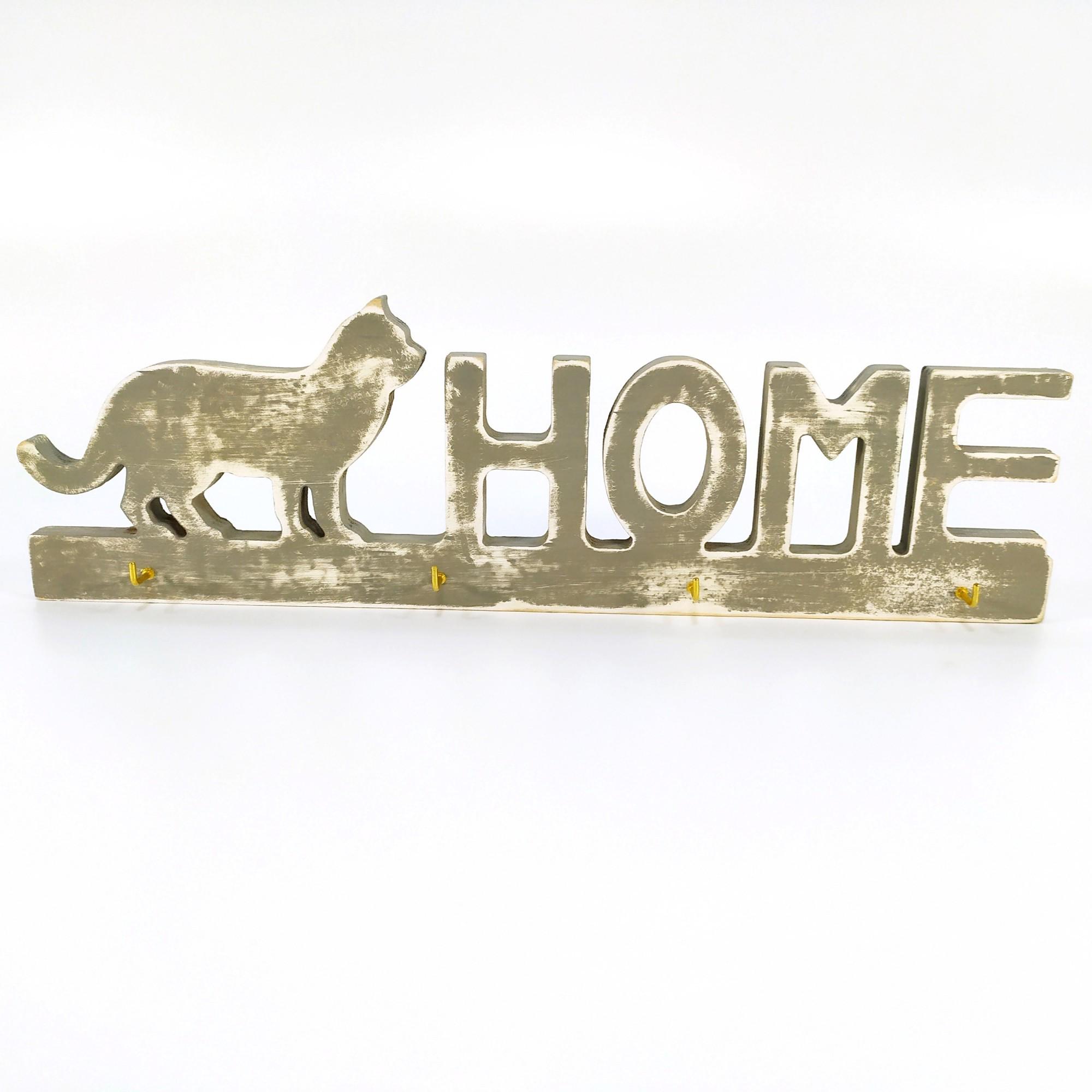 Ключница Майстерня містера Томаса Кот Home 30х9 см Серый состаренный (0632)
