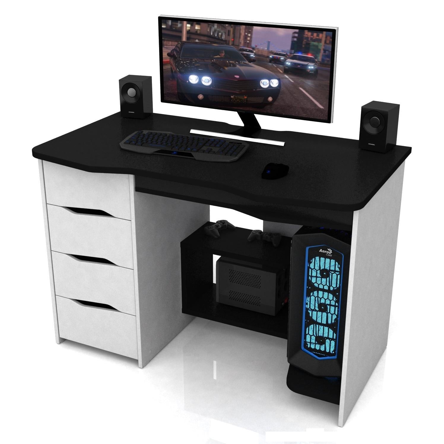 Геймерский компьютерный стол XGamer PURE 120x68x80 см Белый с черным (ГСXGZP)