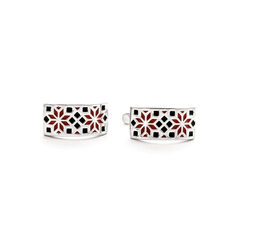 Серьги Maxi Silver 7122 Вышиванка с оберегом Алатырь (87122)