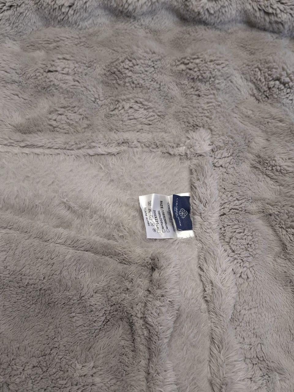 Плед-покрывало флисовый Colorful Home Шторм 200х220 см Светло-серый (1433) - фото 5