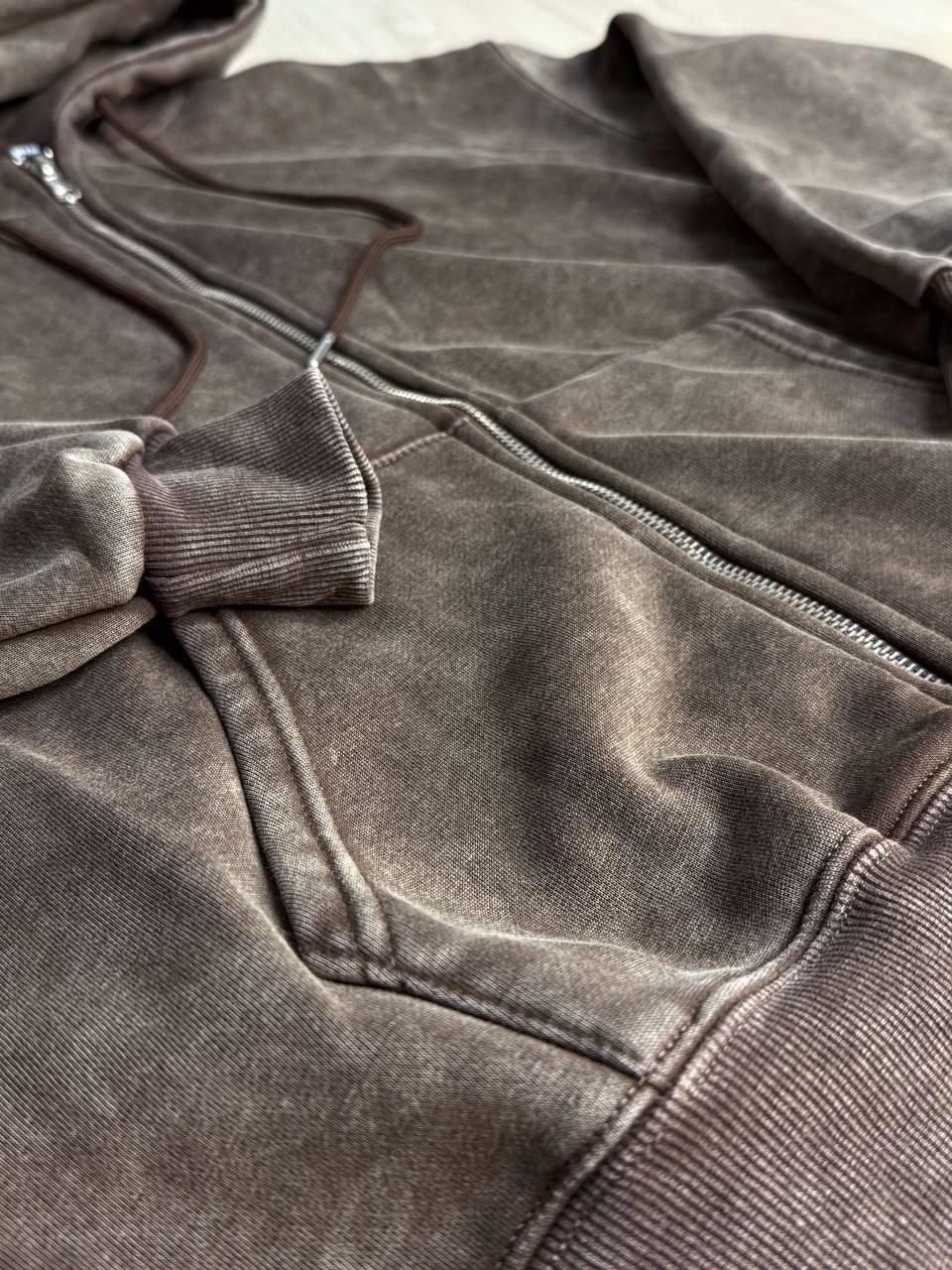 Костюм женский Joy One 2166-11 утепленный вареный худи с брюками палаццо M Коричневый (5962) - фото 9 Костюм женский Joy One 2166-11 утепленный вареный худи с брюками палаццо M Коричневый (5962) - фото 9