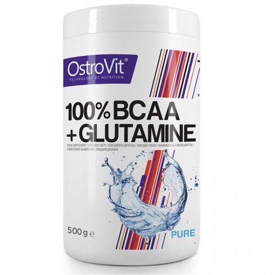 Амінокомплекс для спорту OstroVit BCAA + гlutamine 500 г 50 порцій Pure