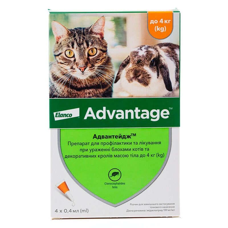 Засіб від зовнішніх паразитів Advantage для котів і кроликів до 4 кг