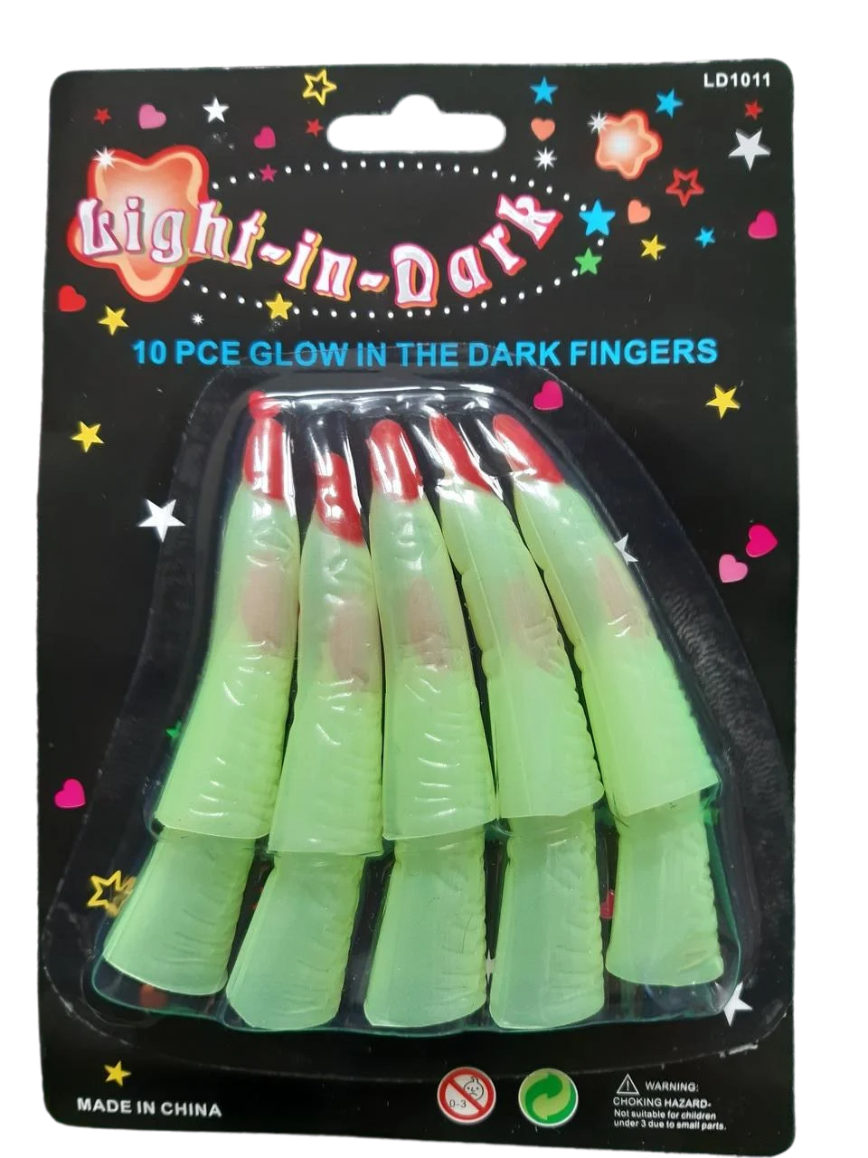 Ногти на Хэллоуин пальцы ведьмы 7 см Салатовый (780376)