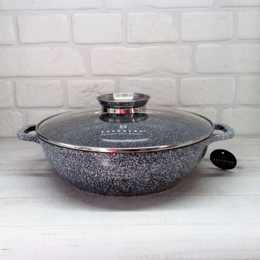 Котел-жаровня Edenberg EB-8041 сковорода с мраморным антипригарным покрытием 3,3 л 28 см - фото 3