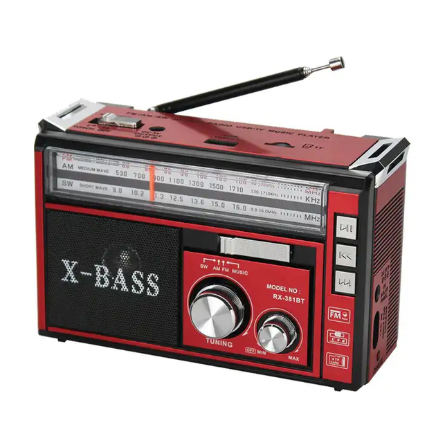 Радіоприймач Golon RX-381 з ліхтариком/акумулятором USB/microSD MP3/FM/AM/SW (ML-05180)