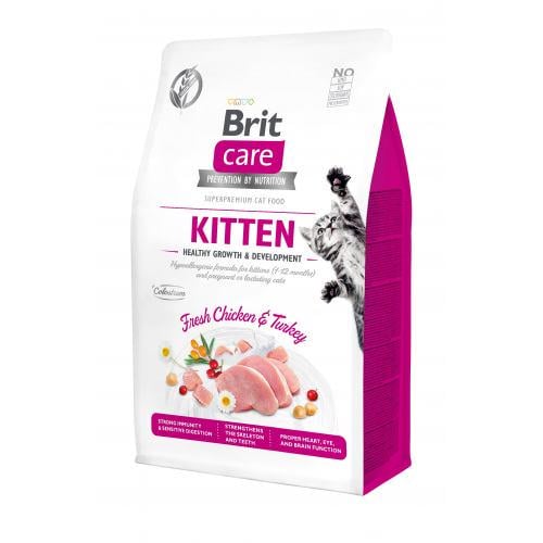 Корм сухий для кошенят для здорового росту та розвитку Brit Care Cat Grain Free Kitten Healthy Growth & Development 2 кг (171278)