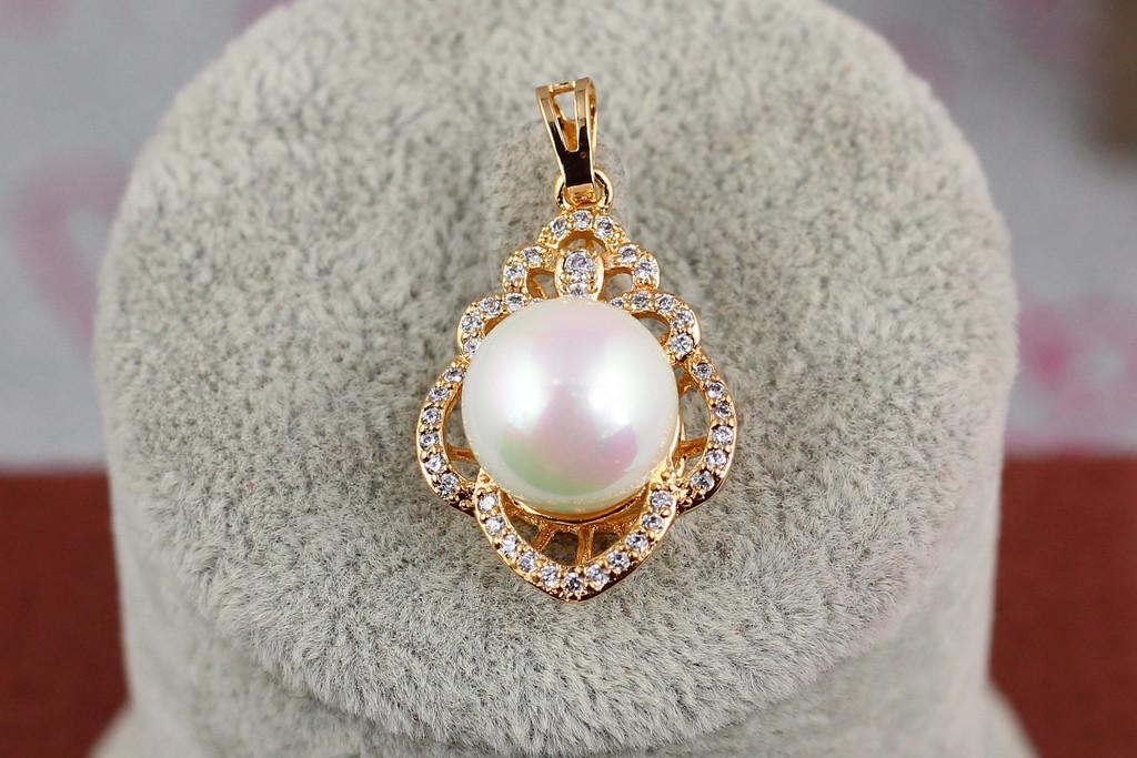 Кулон Xuping Jewelry Версаль с жемчугом 12 мм Золотистый
