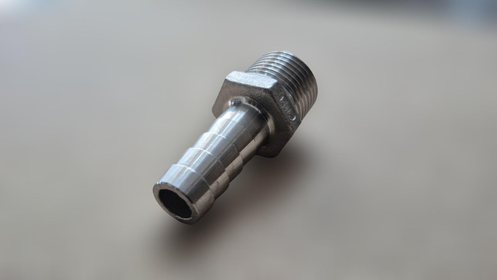 Штуцер шланговый резьбовой DN15 AISI304 BSPP елка н/ж сталь ЗР 12,7 мм 1/2" (29203285) - фото 7