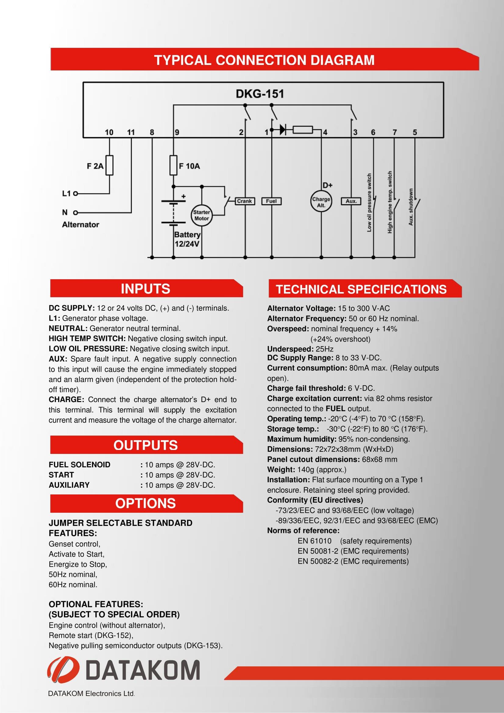 Контролер ручного керування генератором DATAKOM DKG-151 - фото 4