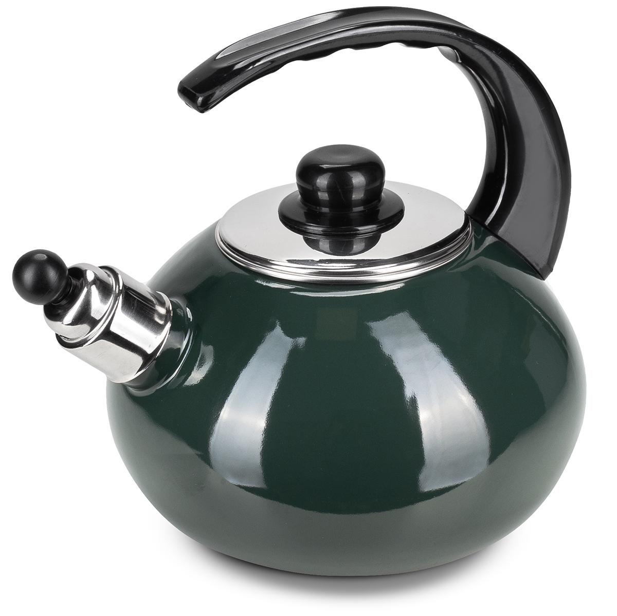 Чайник со свистком Kamille KM-1039D из эмалированной стали 2,5 л Зеленый (150-84-1039D) - фото 1 Чайник со свистком Kamille KM-1039D из эмалированной стали 2,5 л Зеленый (150-84-1039D) - фото 1