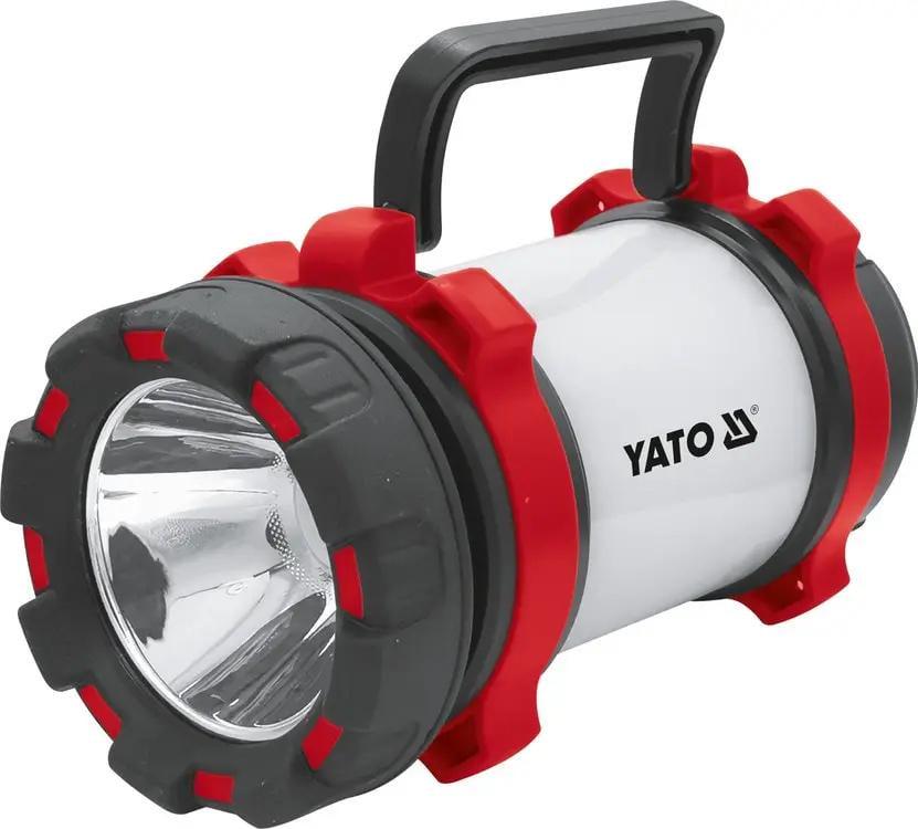 Фонарь светодиодный с ручкой аккумул. YATO Li-Ion 3.7В, 3000mАГод, 6реж, 380/200Lm, зарядный USB