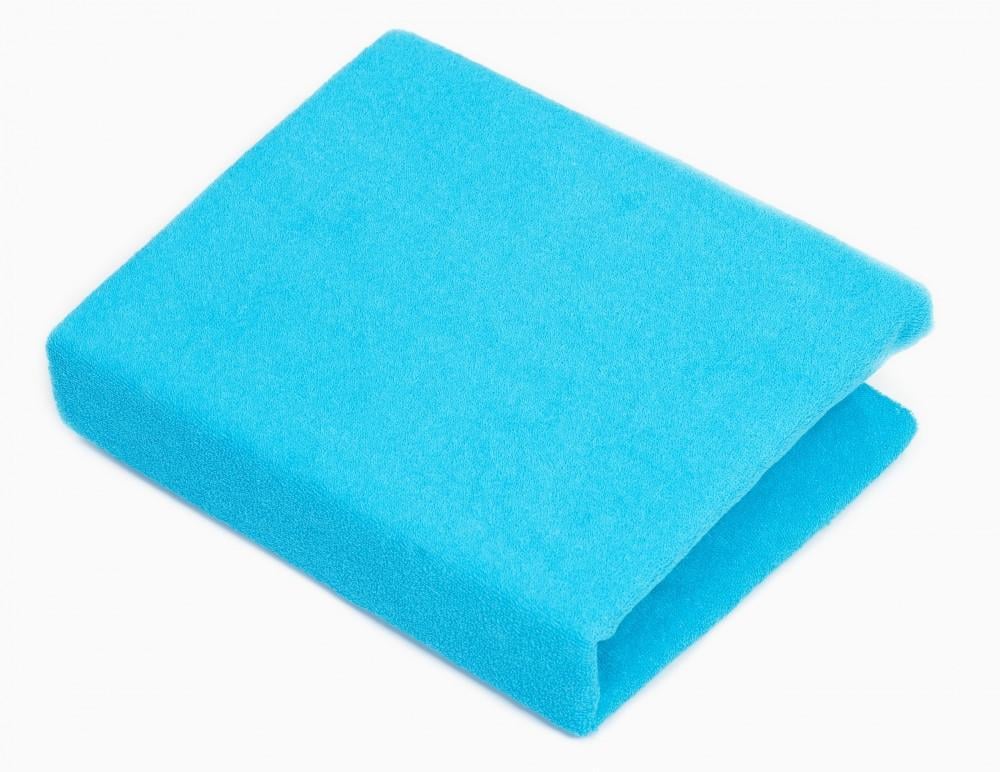 Детская простынь Twins на резинке махровая 120x60 см Бирюзовый (T6696)