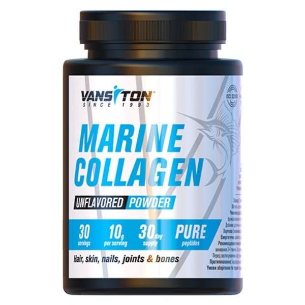 Натуральная добавка-хондропротектор для спорта Vansiton Marine Collagen Natural 300 г/30 порций (24068135)