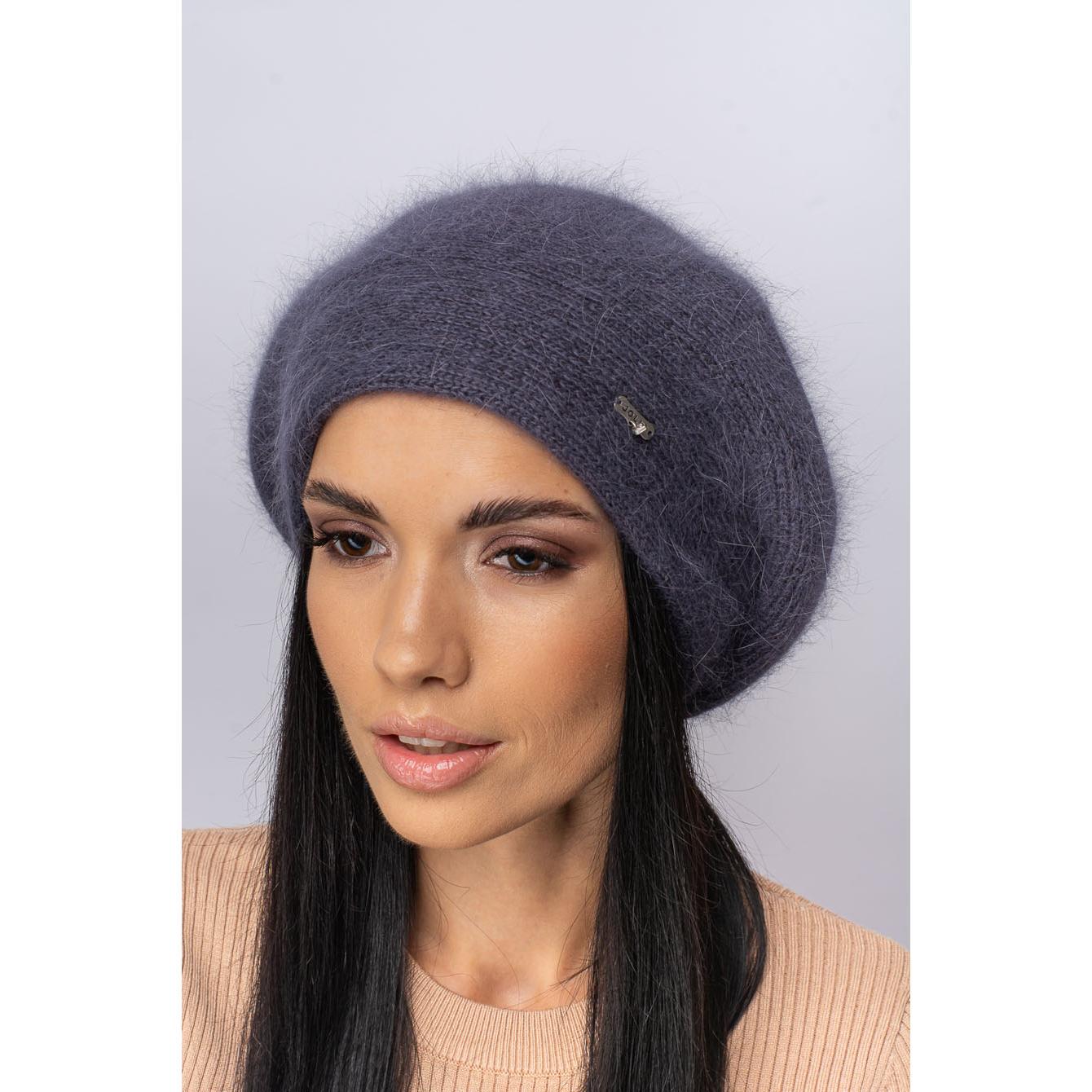 Берет женский ангоровый Leks Сильвия one size Антрацитовый