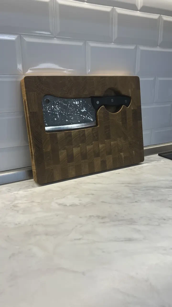 Набір кухонний дошка обробна торцева з тяпкою Чумацький шлях 2 пр. (27722350) - фото 3 Набір кухонний дошка обробна торцева з тяпкою Чумацький шлях 2 пр. (27722350) - фото 3
