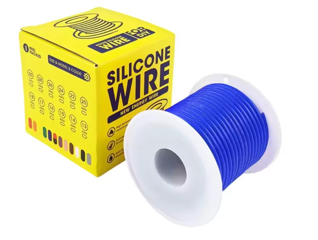 Кабель 24AWG 50 м проволока 0,2 мм2 медь луженая в силиконовой изоляции многожильный Синий
