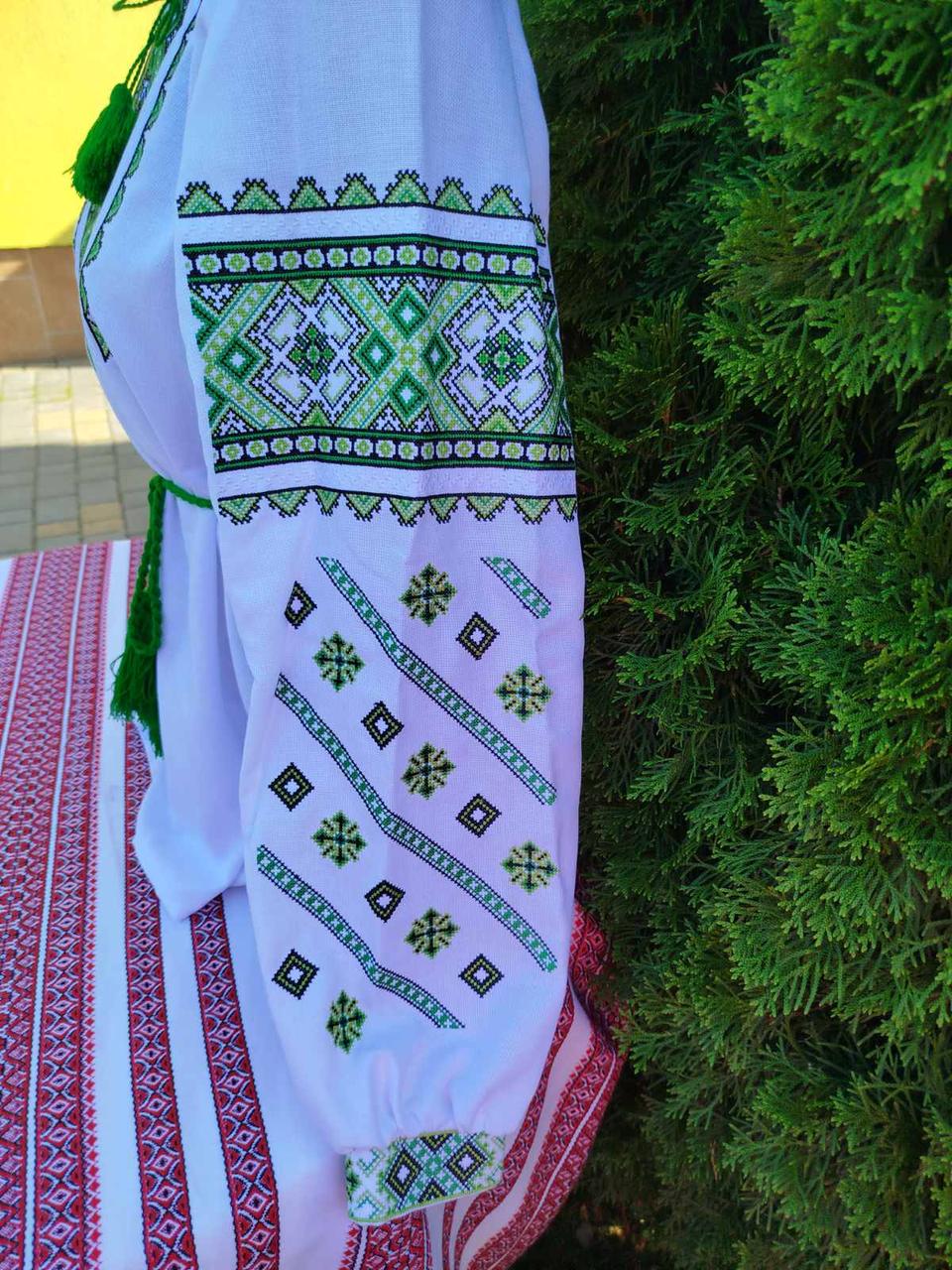 Вишиті сорочки для пари Квітковий орнамент р. 42 Зелений (29377986) - фото 3 Вишиті сорочки для пари Квітковий орнамент р. 42 Зелений (29377986) - фото 3