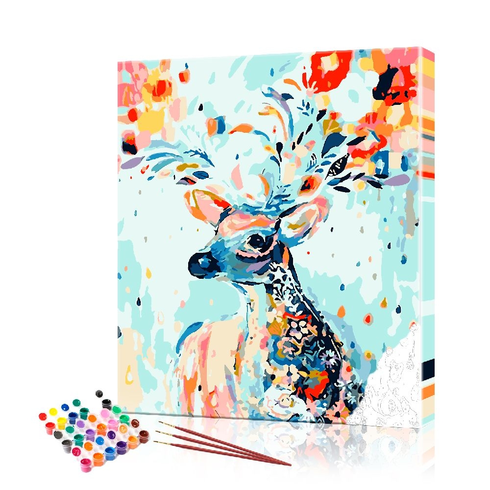 Картина по номерам ArtSale Цветной оленёнок PBN0511 40х50 см