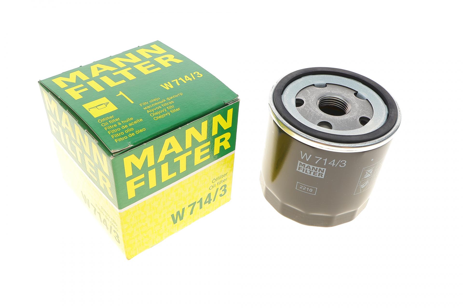 Фильтр масляный Mann-Filter для Fiat Fiorino 1,0-1,6 80-94/Panda 1,3D 86-92/Tipo 1,4-1,6 88-94/Moskvitch 2141 89-01 (W (714/3) Фильтр масляный Mann-Filter для Fiat Fiorino 1,0-1,6 80-94/Panda 1,3D 86-92/Tipo 1,4-1,6 88-94/Moskvitch 2141 89-01 (W (714/3)