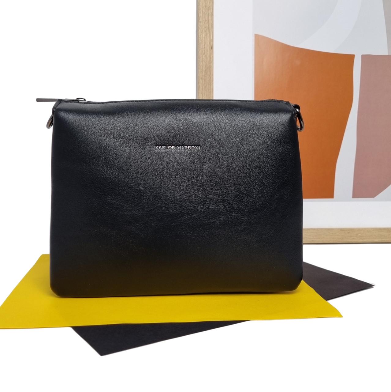 Сумка жіноча Smile через плече крос-боді штучна шкіра Чорний (HX143 black)