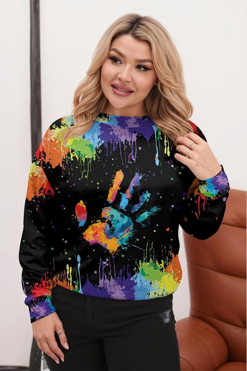 Світшот жіночий Рука батал 6XL Чорний (50200) Світшот жіночий Рука батал 6XL Чорний (50200)